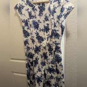 Dressystar white dress with blue flowers
